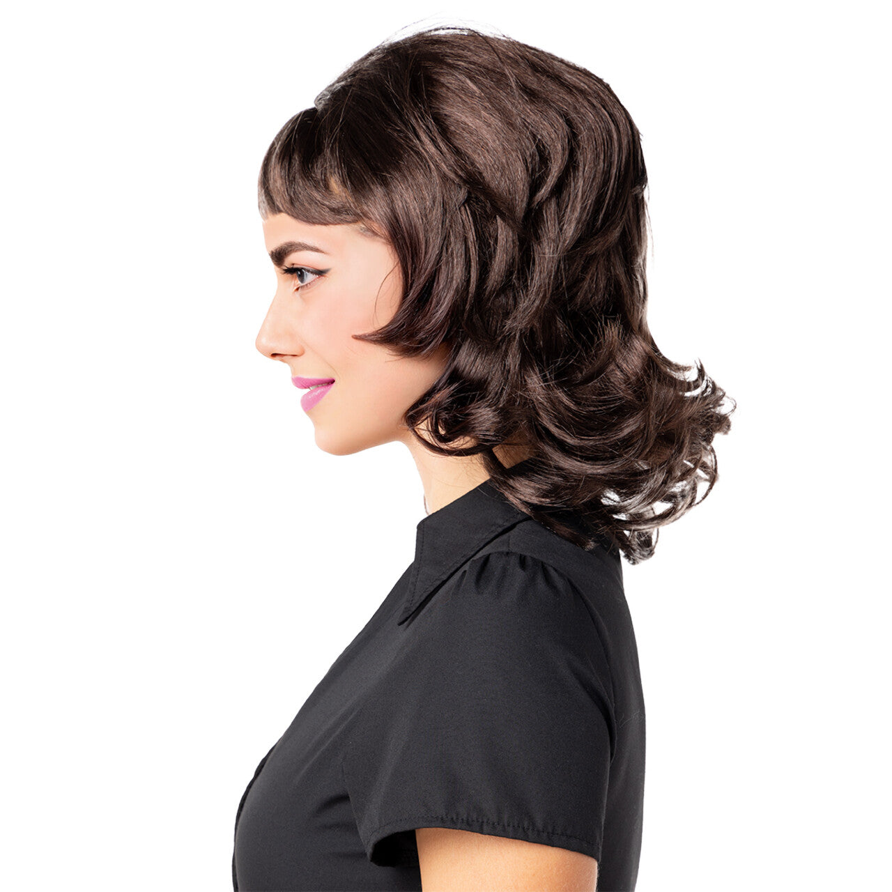 Op deze afbeelding zie je een Accessoires, van het merk Funidelia. Grease Jaren 50 Pruik Bruin
