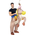 Huckepack Cowboy Auf Pferd Kostüm Aufblasbar für Erwachsene Unisex