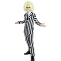 Beetlejuice Gangster Schwarz-Weiß Gestreift Kostüm Herren