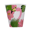 8 Flamingo Pappbecher - Tropical Flamingos