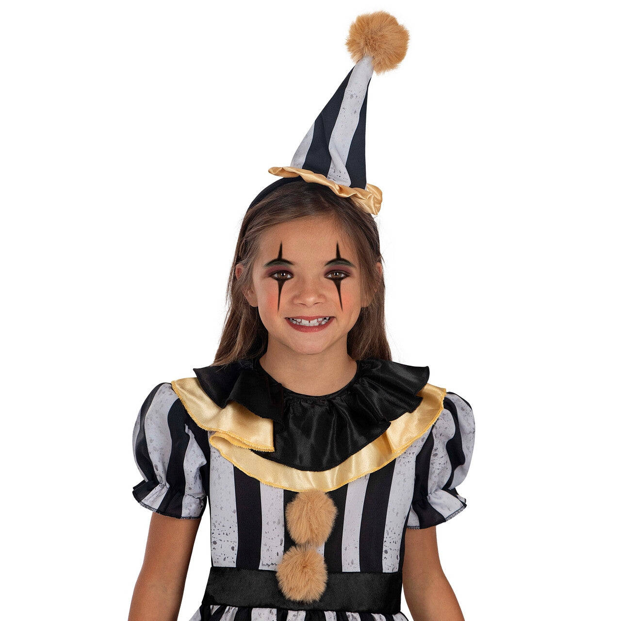 Op deze afbeelding zie je een Kostuums, van het merk Funidelia. Clowntje Pommelien Meisje Kostuum