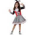 Harlekin Diamant-Joker Kostüm für Mädchen