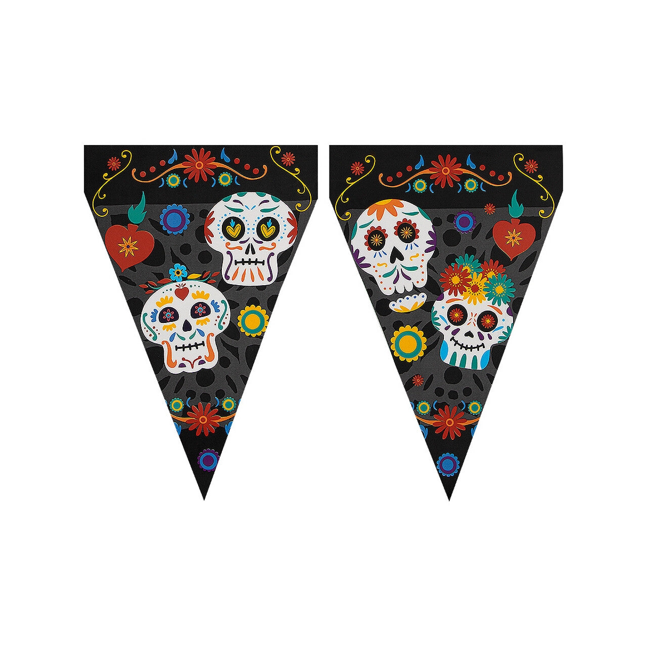 Op deze afbeelding zie je een Decoratie, van het merk Funidelia. Vlaggenlijn Day Of The Dead Catrina 3 Meter