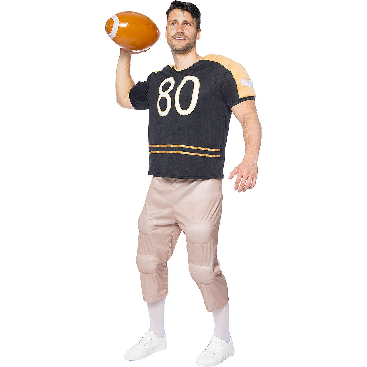 Op deze afbeelding zie je een Kostuums, van het merk Funidelia. American Football Speler 80 Yards Man Kostuum