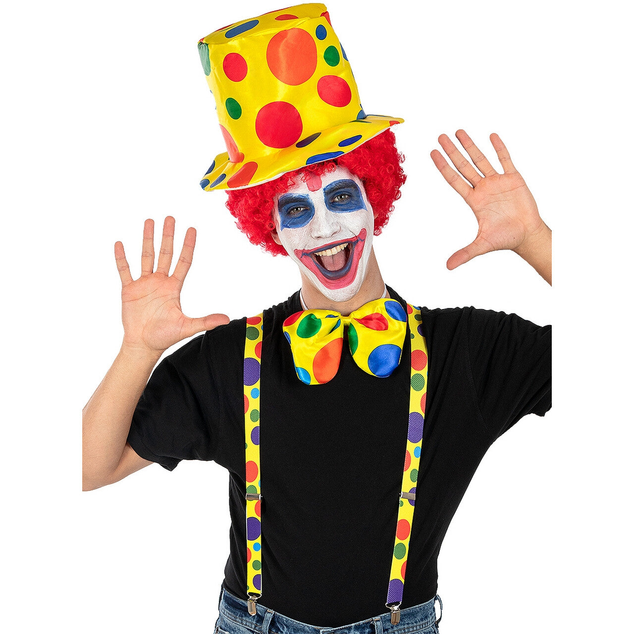 Op deze afbeelding zie je een Accessoires, van het merk Funidelia. Dottie Dots Clown Hoed