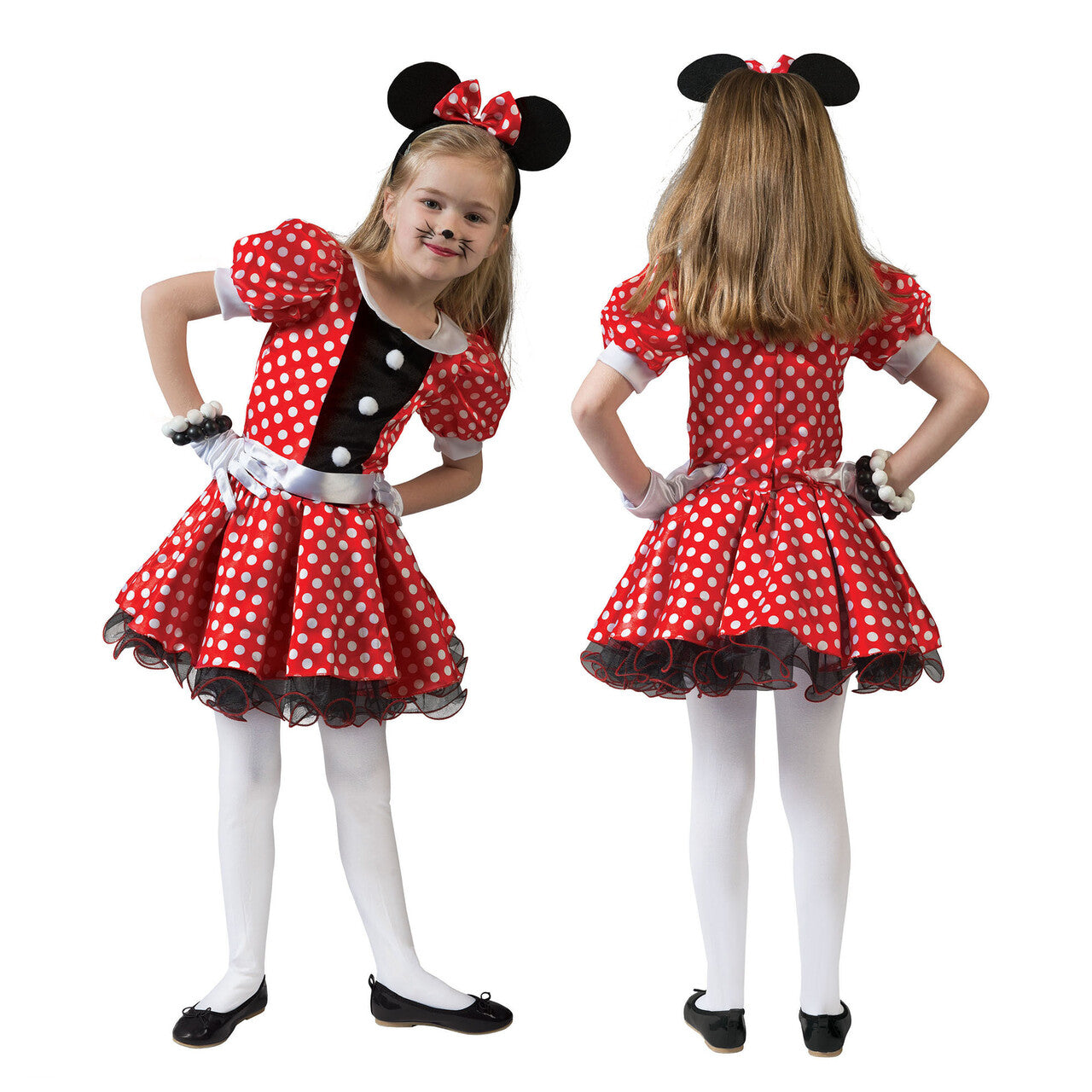 Op deze afbeelding zie je een Kostuums, van het merk Funny Fashion. Mindy Muis Meisje Kostuum
