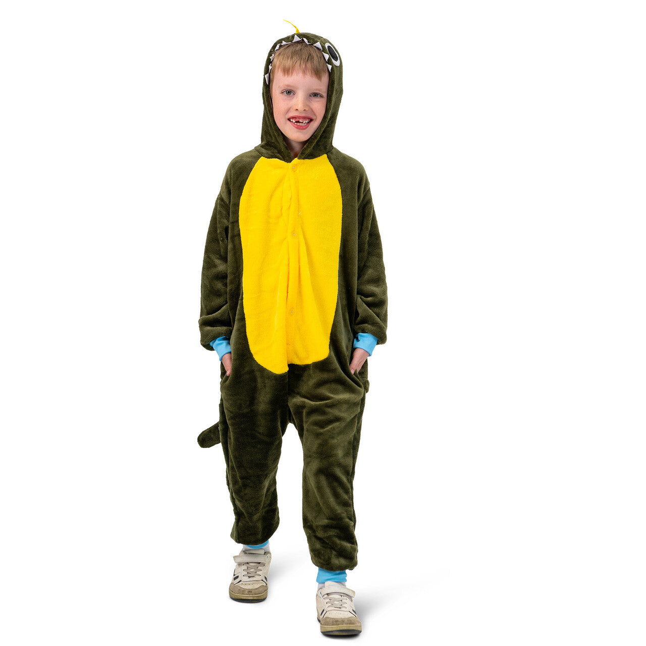 Op deze afbeelding zie je een Kostuums, van het merk Funny Fashion. Dino Donnie Kind Kostuum