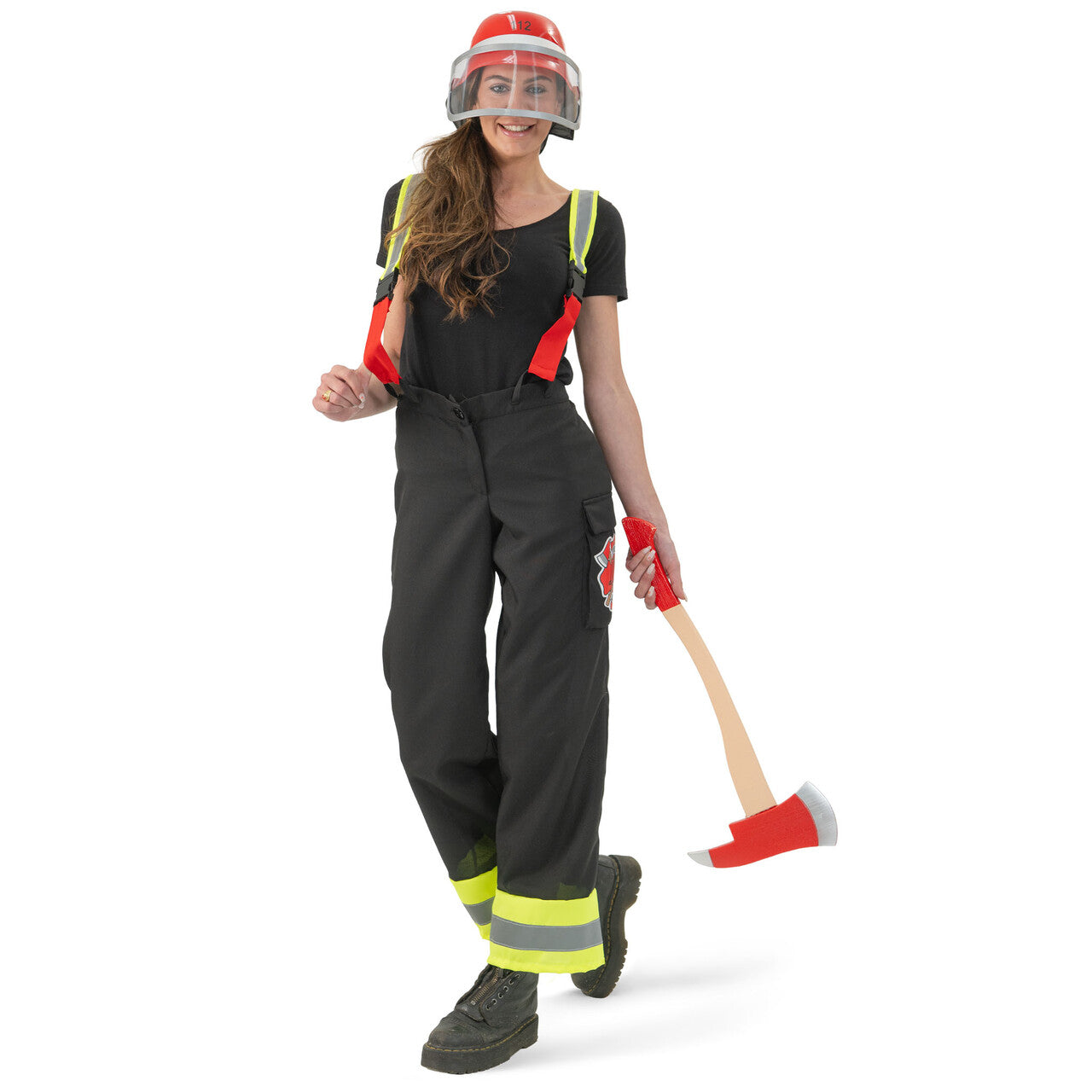 Op deze afbeelding zie je een Kostuums, van het merk Funny Fashion. Brandweervrouw Brenda Uitdebrand Kostuum
