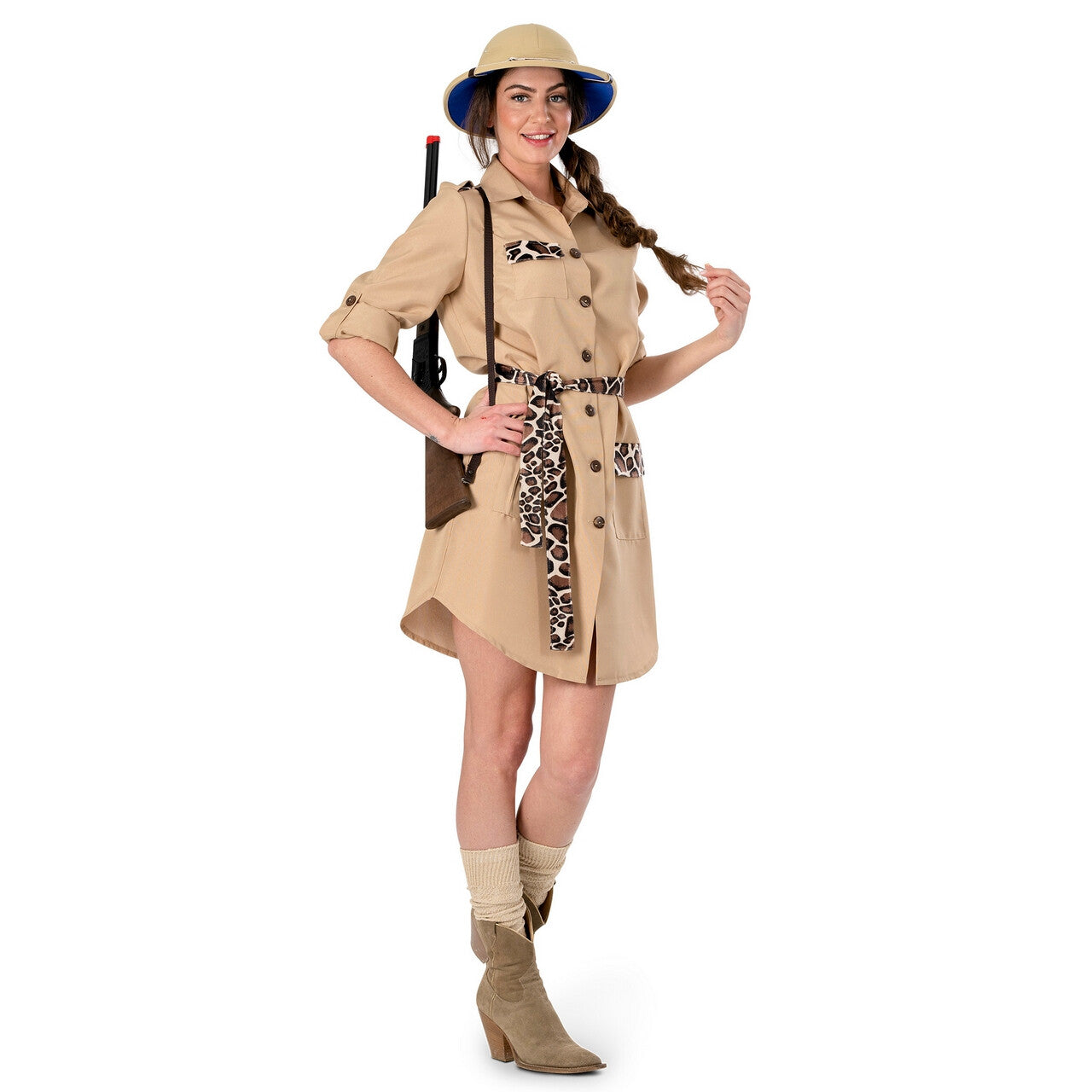 Op deze afbeelding zie je een Kostuums, van het merk Funny Fashion. Party In De Jungle Julia Vrouw Kostuum