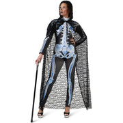 Op deze afbeelding zie je een Kostuums, van het merk Funny Fashion. Skull Cape Vrouw