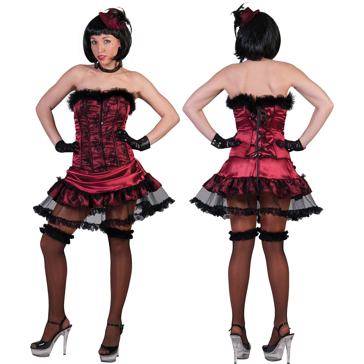 Op deze afbeelding zie je een Kostuums, van het merk Funny Fashion. Burlesque Can Can Danseres Vrouw Kostuum