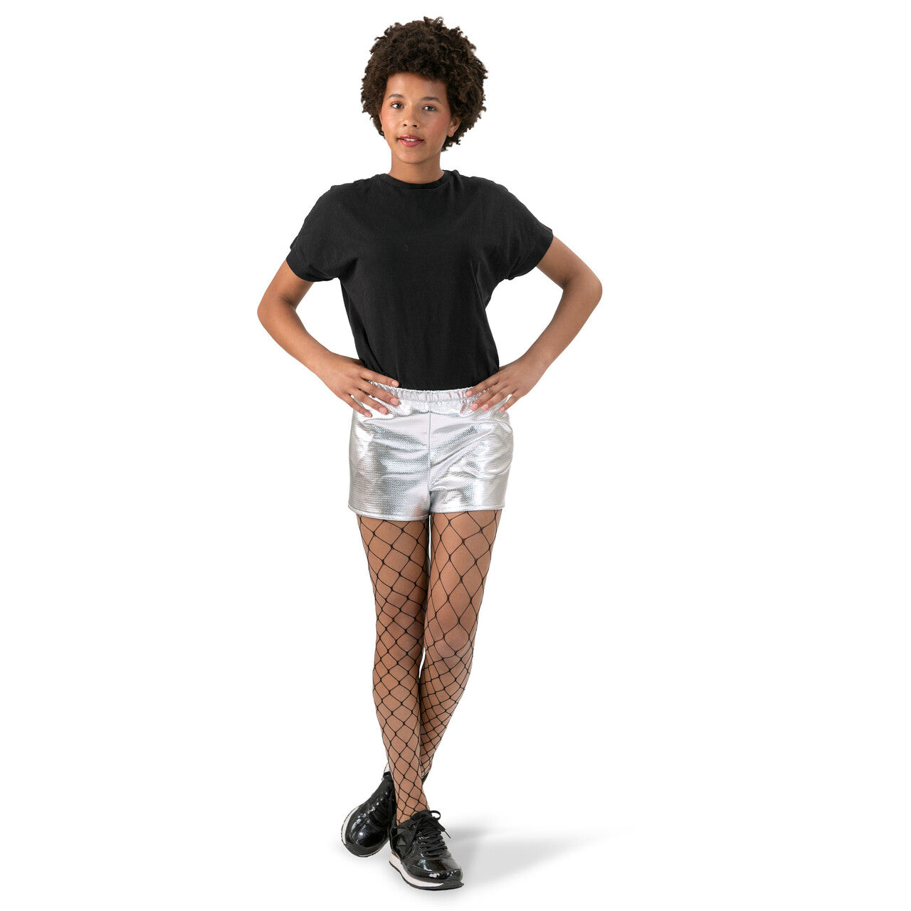 Op deze afbeelding zie je een Kostuums, van het merk Funny Fashion. Sportief Zilveren Short Broekje Vrouw