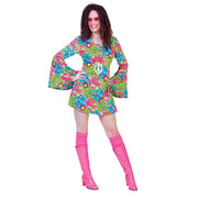 Op deze afbeelding zie je een Kostuums, van het merk Funny Fashion. Flower Funk Hippie Jurk Vrouw