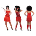 Glitzer Schickes Flapperkleid Rot Damenkostüm