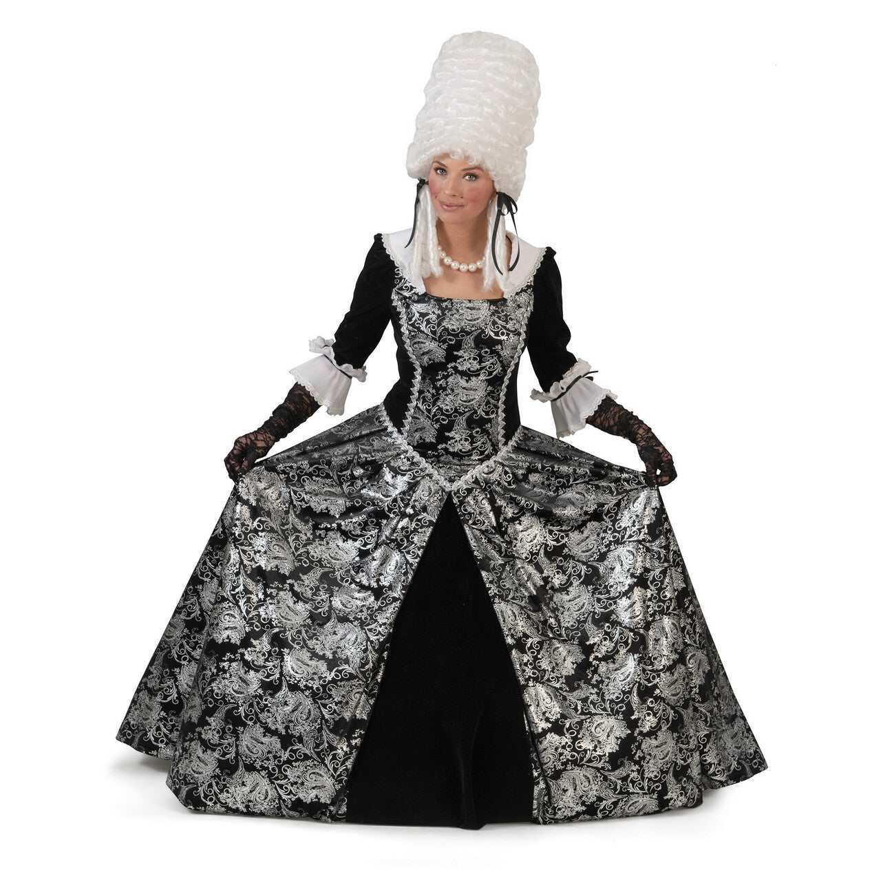 Op deze afbeelding zie je een Kostuums, van het merk Funny Fashion. Barok Lady Silverbeauty Vrouw Kostuum