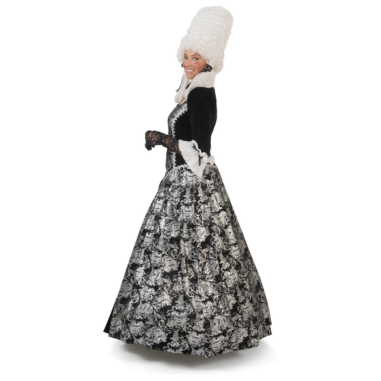 Op deze afbeelding zie je een Kostuums, van het merk Funny Fashion. Barok Lady Silverbeauty Vrouw Kostuum