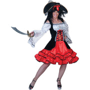 Op deze afbeelding zie je een Kostuums, van het merk Funny Fashion. Piraat Nieuw Amsterdam Jurk Vrouw