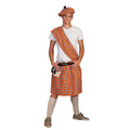 Oranger Schottischer Highlander Tartan Herrenkostüm