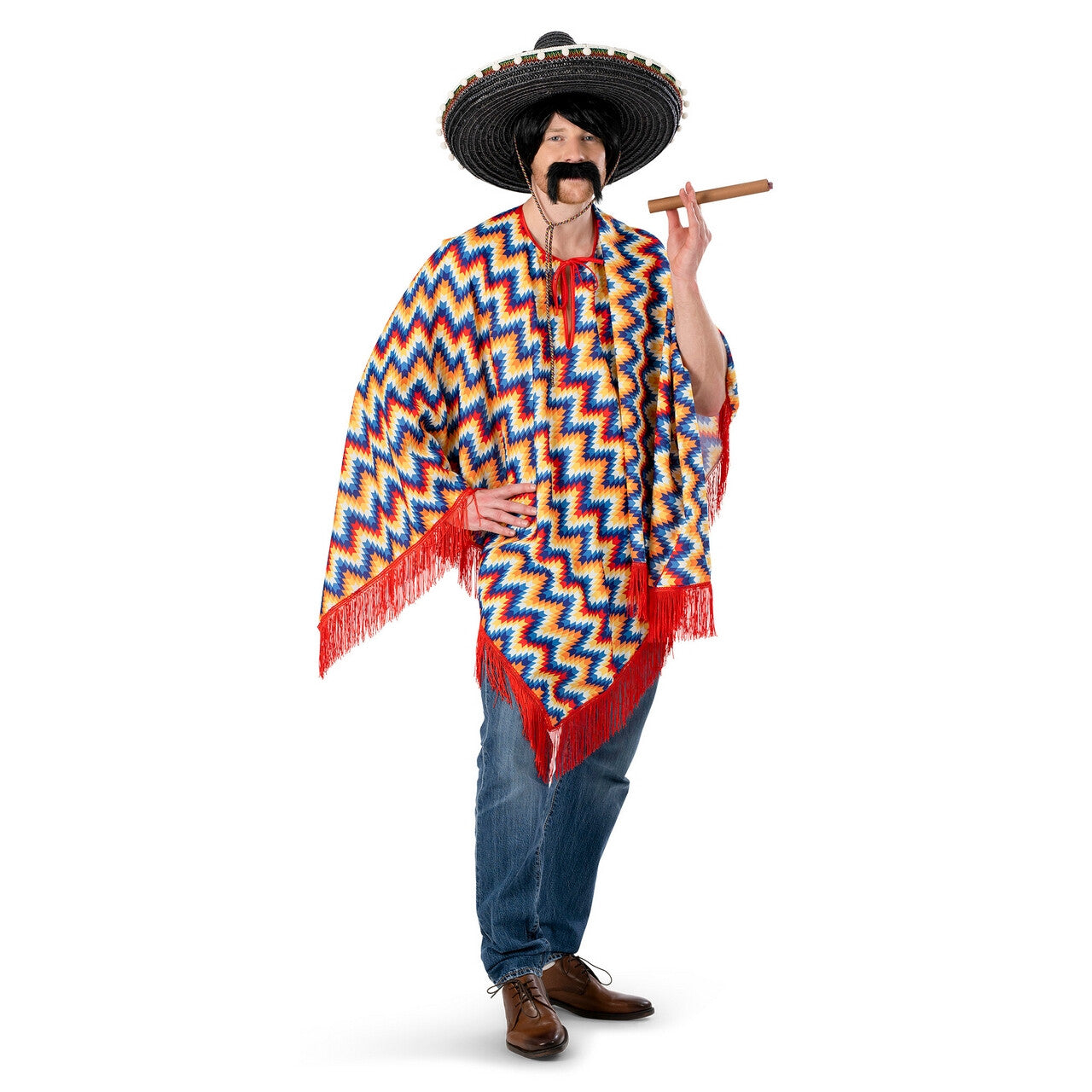 Op deze afbeelding zie je een Kostuums, van het merk Funny Fashion. Poncho Carmelito De Carlo Kostuum