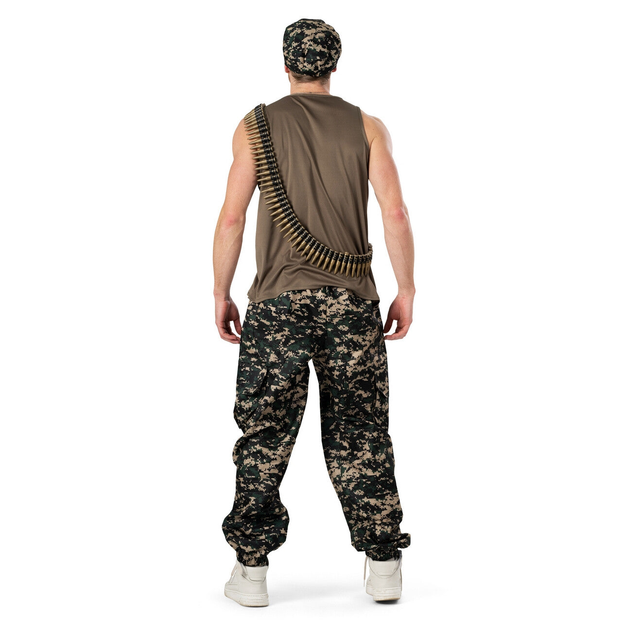 Op deze afbeelding zie je een Kostuums, van het merk Funny Fashion. Army Andy Man Kostuum