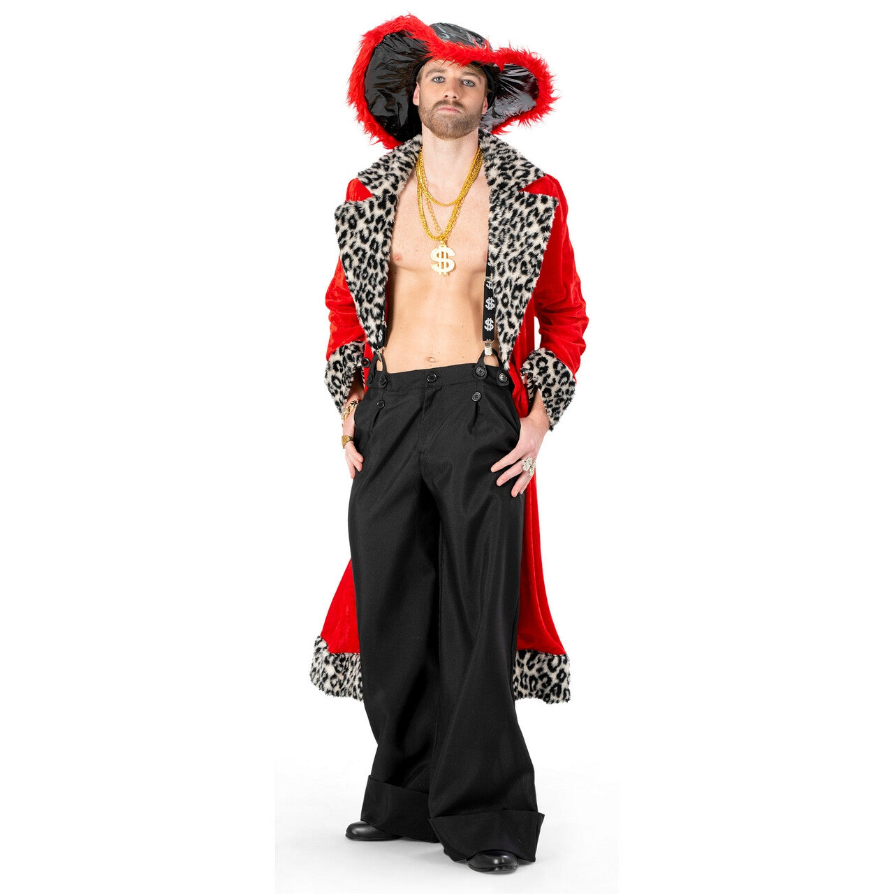 Op deze afbeelding zie je een Kostuums, van het merk Funny Fashion. Rooie Pooier Pim Man