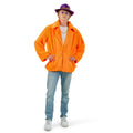 Orange Teddy Plüschjacke Herren
