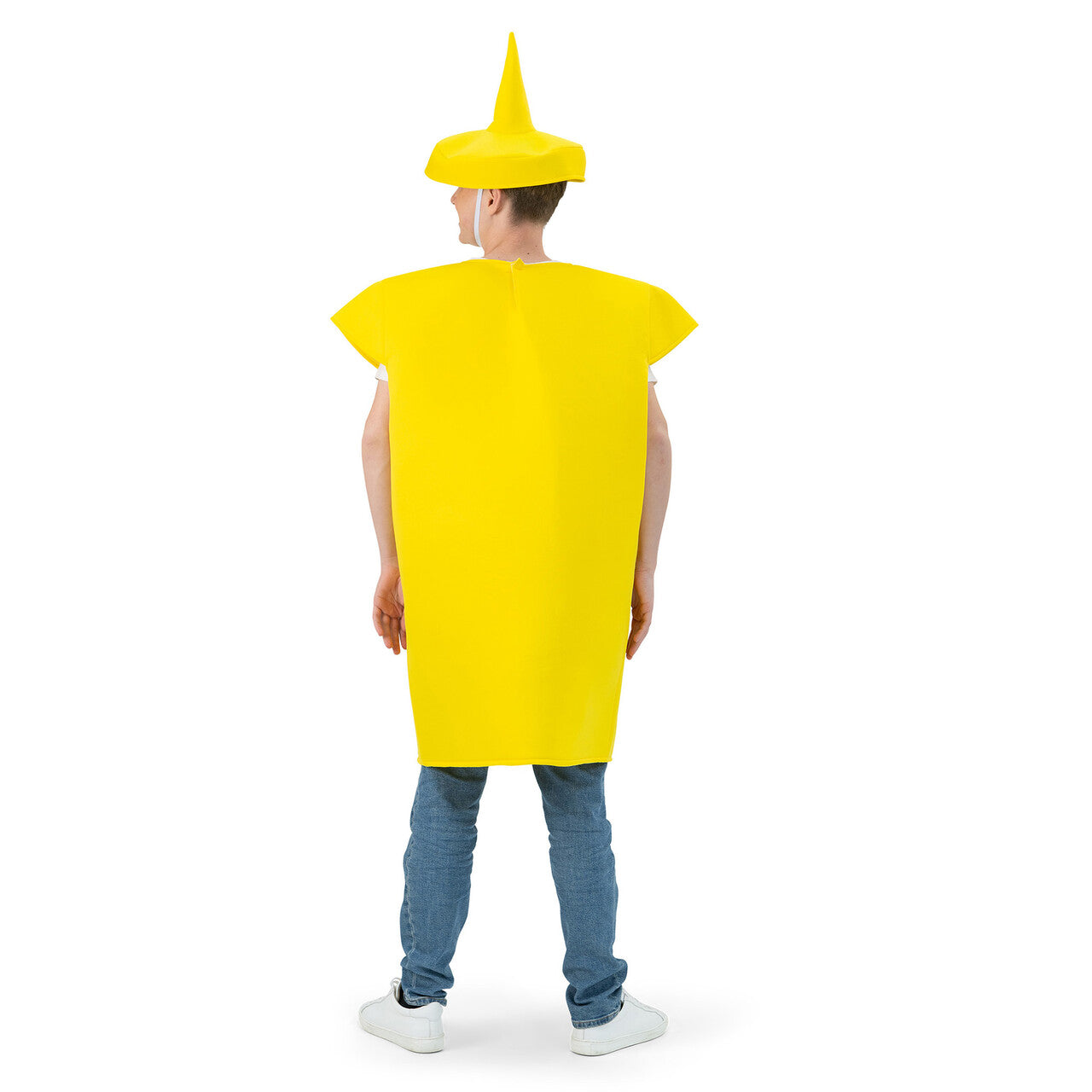 Op deze afbeelding zie je een Kostuums, van het merk Funny Fashion. Gele Mosterd Saus Kostuum