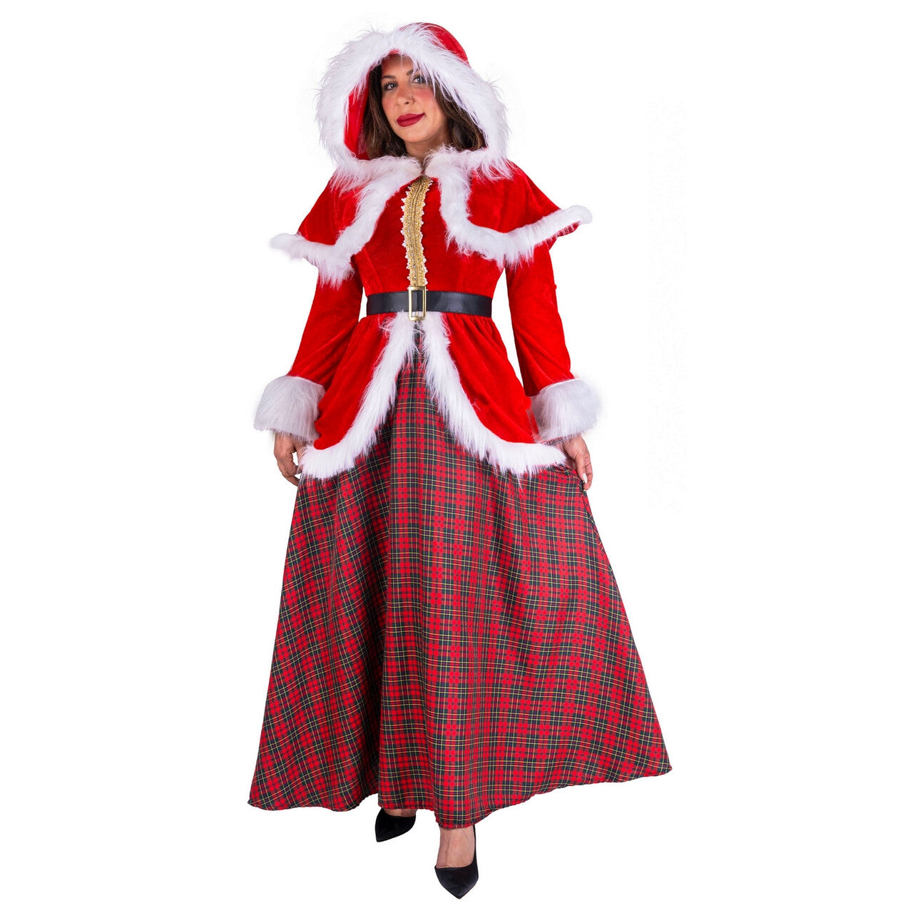 Op deze afbeelding zie je een Kostuums, van het merk Funny Fashion. Santa Lady Sandra Xmas Vrouw Kostuum