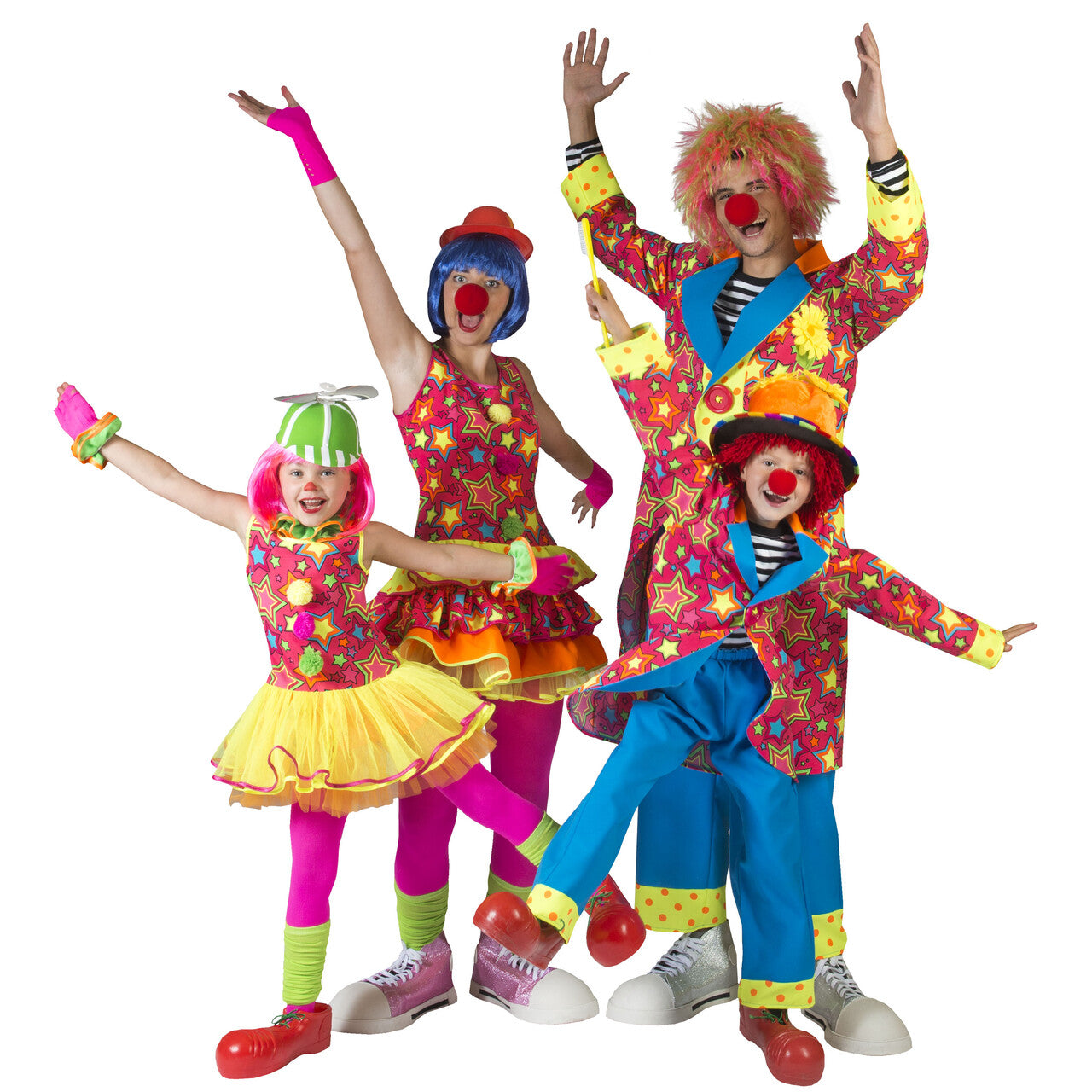 Op deze afbeelding zie je een Kostuums, van het merk Funny Fashion. Gekke Bonte Clown Kind Kostuum