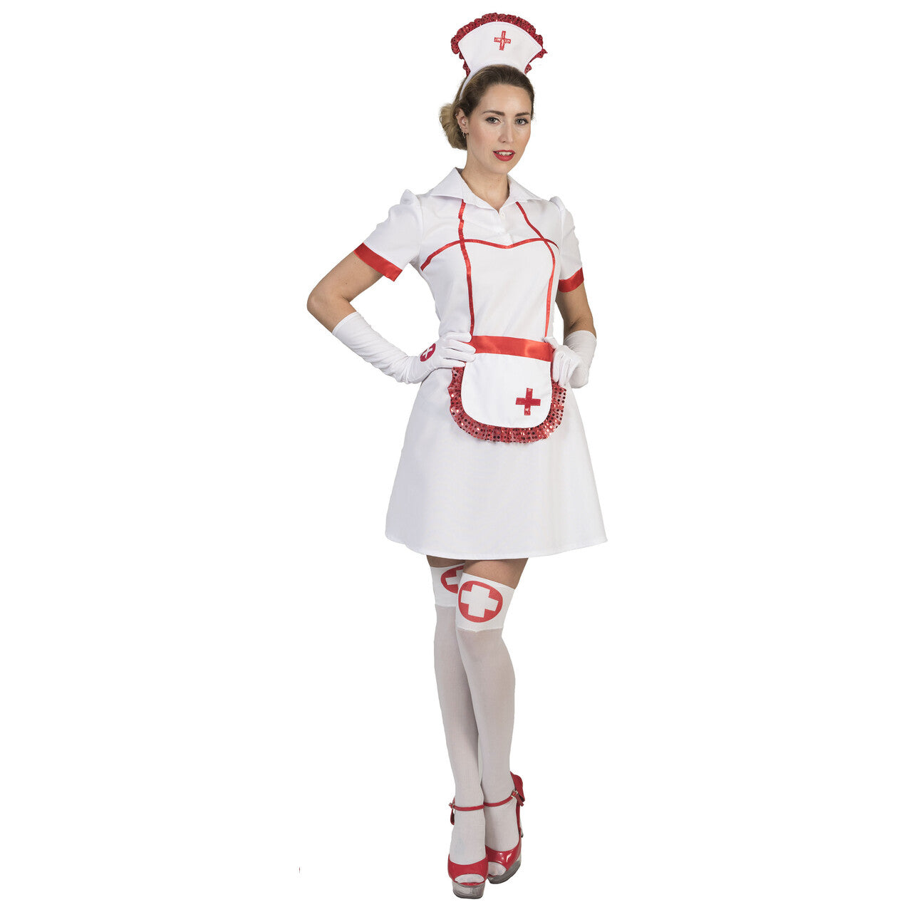 Op deze afbeelding zie je een Kostuums, van het merk Funny Fashion. Ziekenhuis Verpleegster Florence Vrouw Kostuum