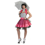 Op deze afbeelding zie je een Kostuums, van het merk Funny Fashion. Rockn Roll Is Here To Stay Jurk Roze Vrouw