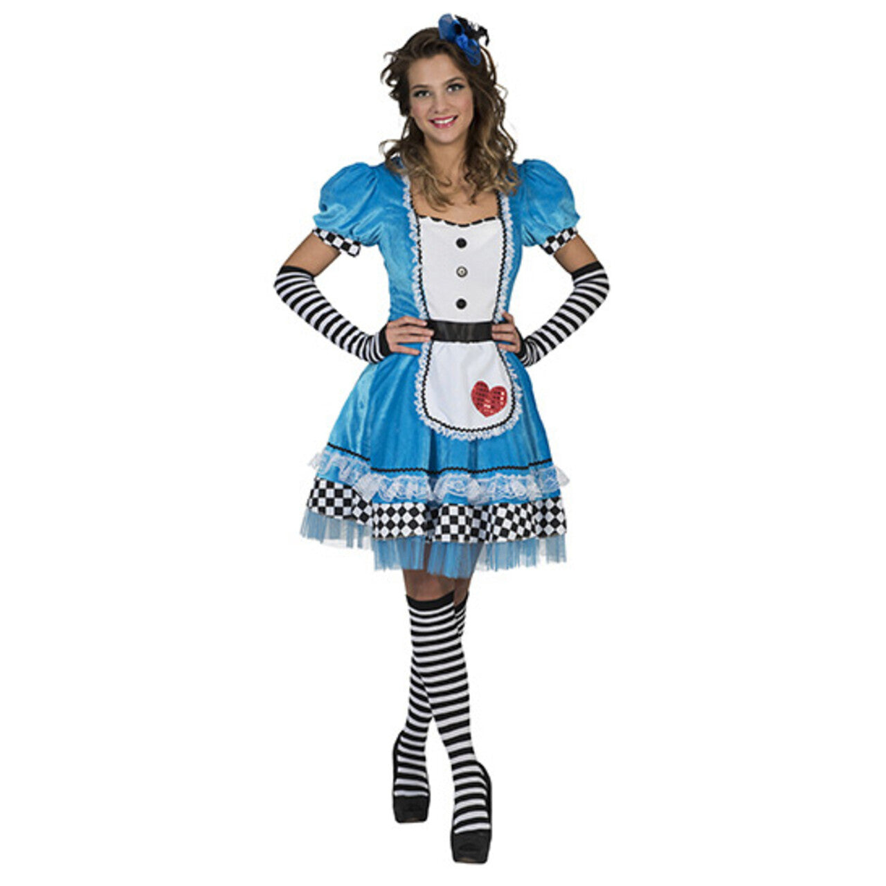 Op deze afbeelding zie je een Kostuums, van het merk Funny Fashion. Alice Uit Het Sprookjes Wonderland Vrouw Kostuum