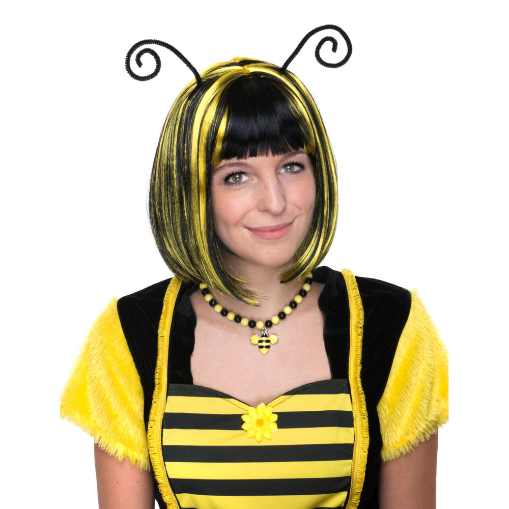 Op deze afbeelding zie je een Accessoires, van het merk Funny Fashion. Zwart Gele Pruik Bij