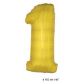 Zahlenballon 1 Goldfolie XL 102cm (Ohne Helium)