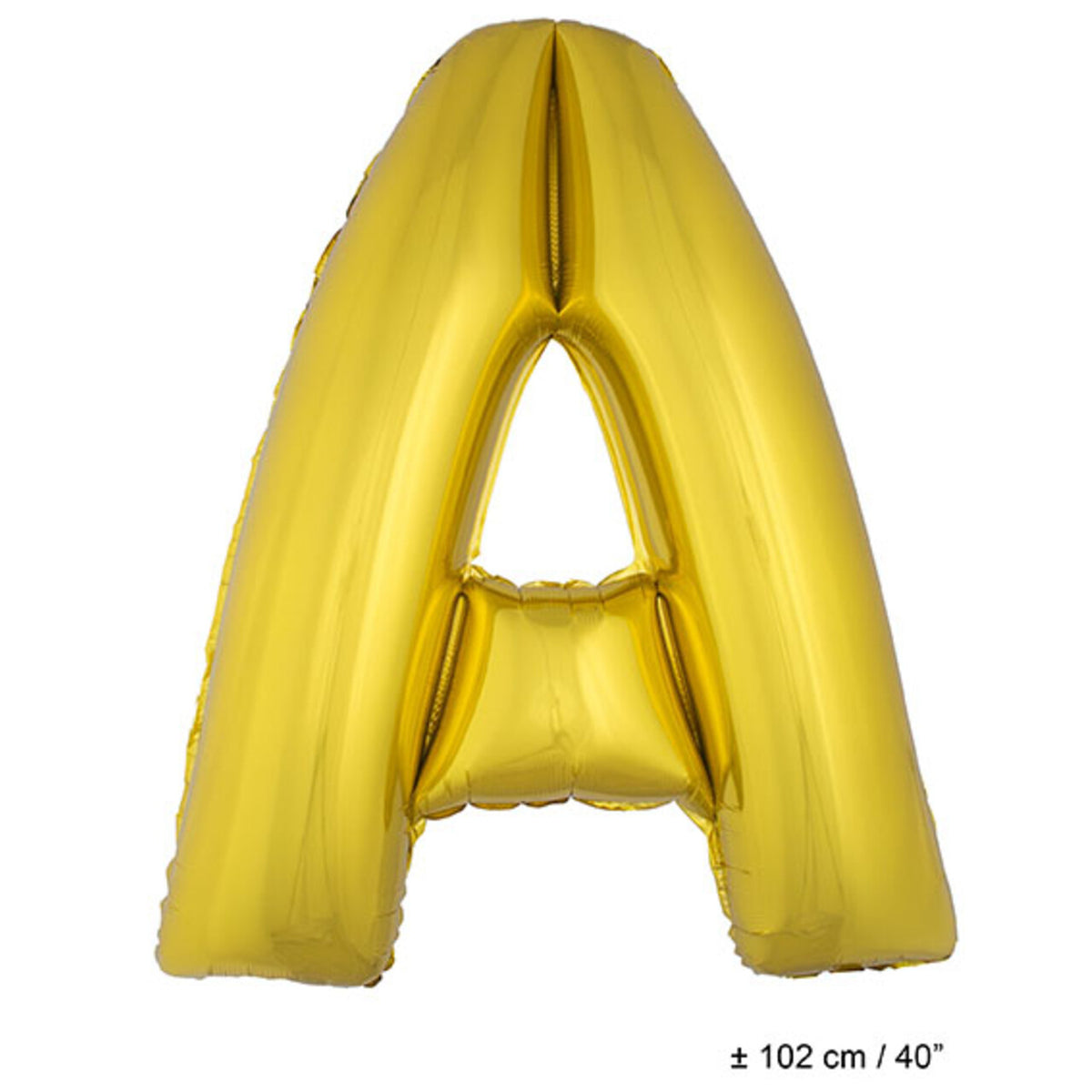 Op deze afbeelding zie je een Decoratie, van het merk Funny Fashion. Folie Ballon Letter A Goud XL 102cm (Leeg)