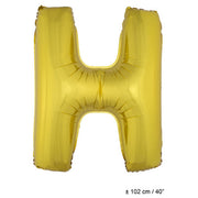 Op deze afbeelding zie je een Decoratie, van het merk Funny Fashion. Folie Ballon Letter H Goud XL 102cm (Leeg)