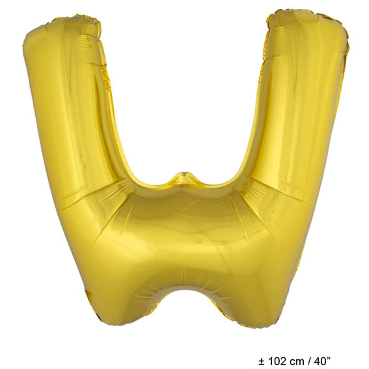 Op deze afbeelding zie je een Decoratie, van het merk Funny Fashion. Folie Ballon Letter W Goud XL 102cm (Leeg)