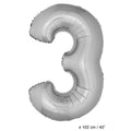 Ballon Nummer 3 Silber
