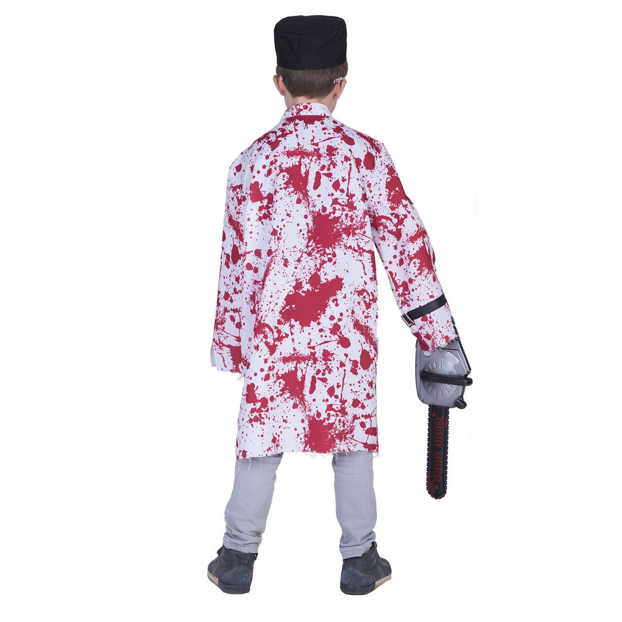 Op deze afbeelding zie je een Kostuums, van het merk Funny Fashion. Bloederige Dwangbuis Patient Kind Kostuum
