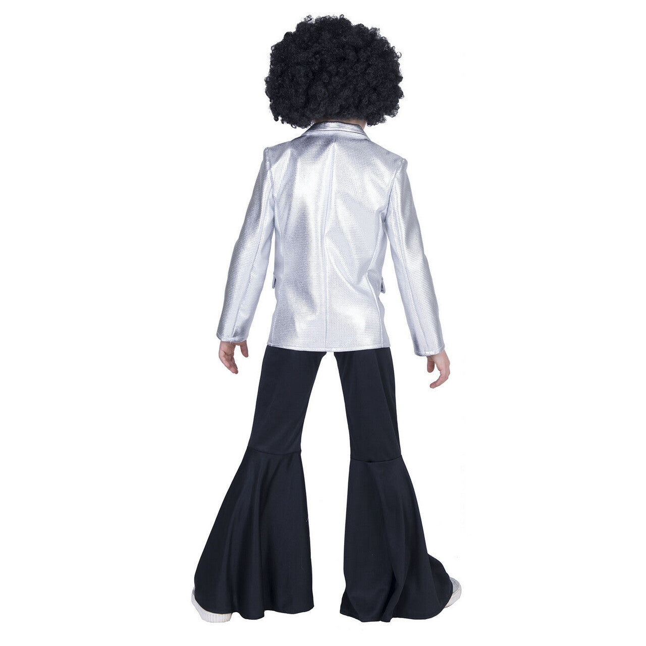 Op deze afbeelding zie je een Kostuums, van het merk Funny Fashion. Disco Fever Popster Jas Zilver Kind