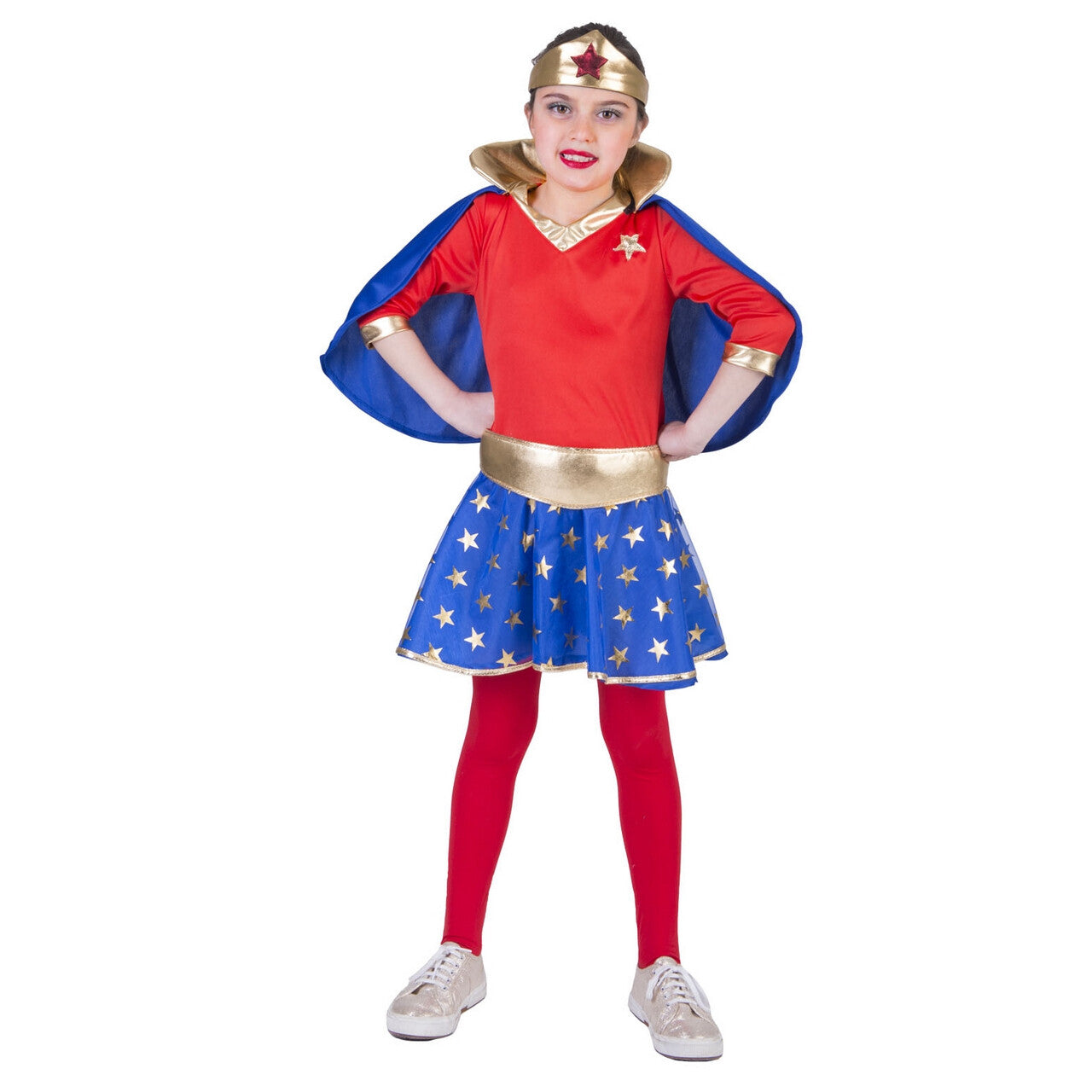 Op deze afbeelding zie je een Kostuums, van het merk Funny Fashion. Sterker Dan Superman Wondergirl Meisje Kostuum