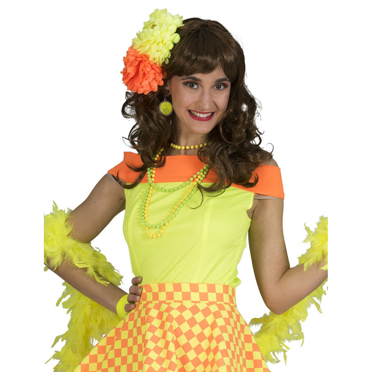Op deze afbeelding zie je een Kostuums, van het merk Funny Fashion. Rockn Roll Top Blote Schouders Geel Vrouw