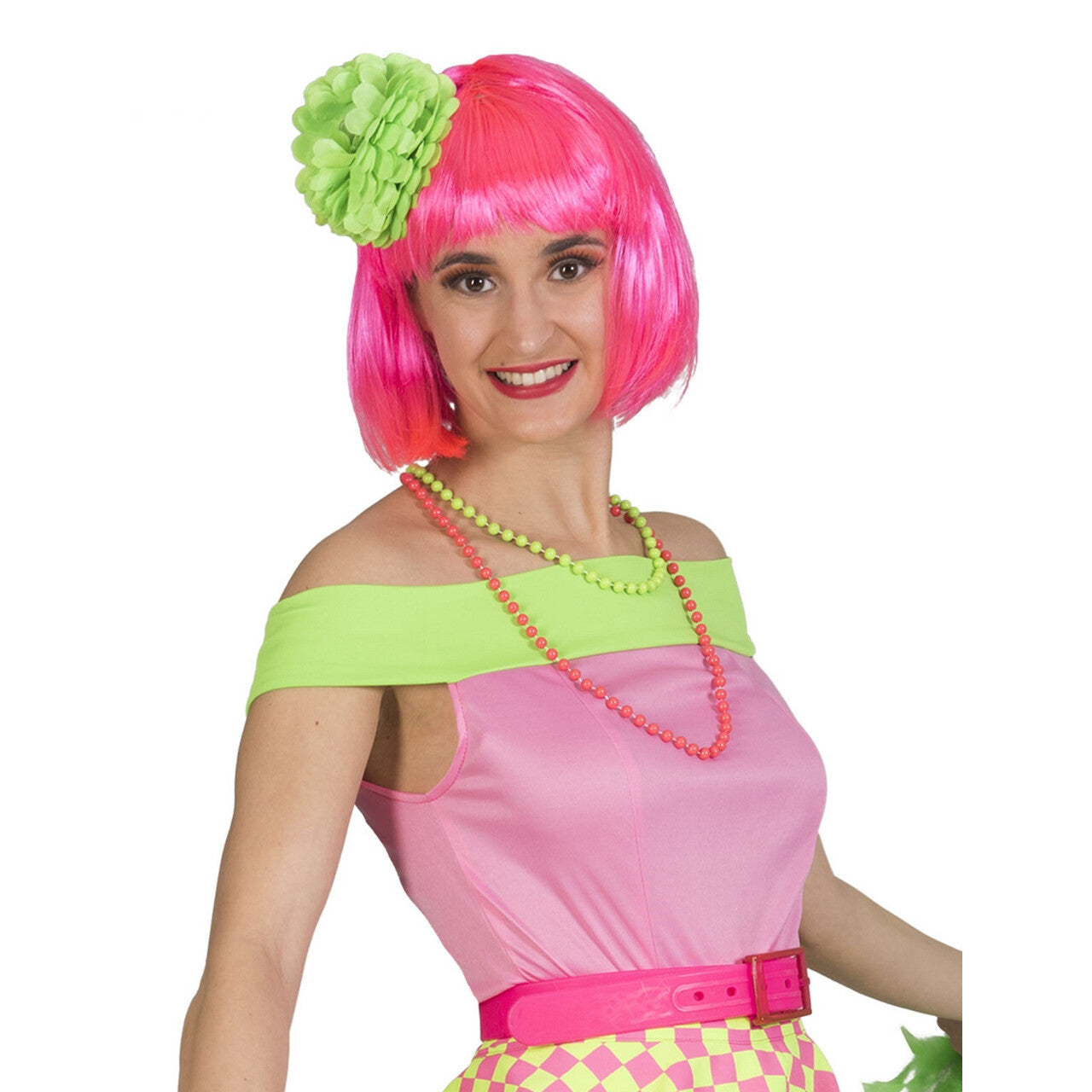 Op deze afbeelding zie je een Kostuums, van het merk Funny Fashion. Rockn Roll Top Blote Schouders Roze Vrouw