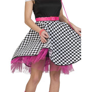 Op deze afbeelding zie je een Kostuums, van het merk Funny Fashion. Rockn Roll Rok Zwart Witte Blokjes Vrouw