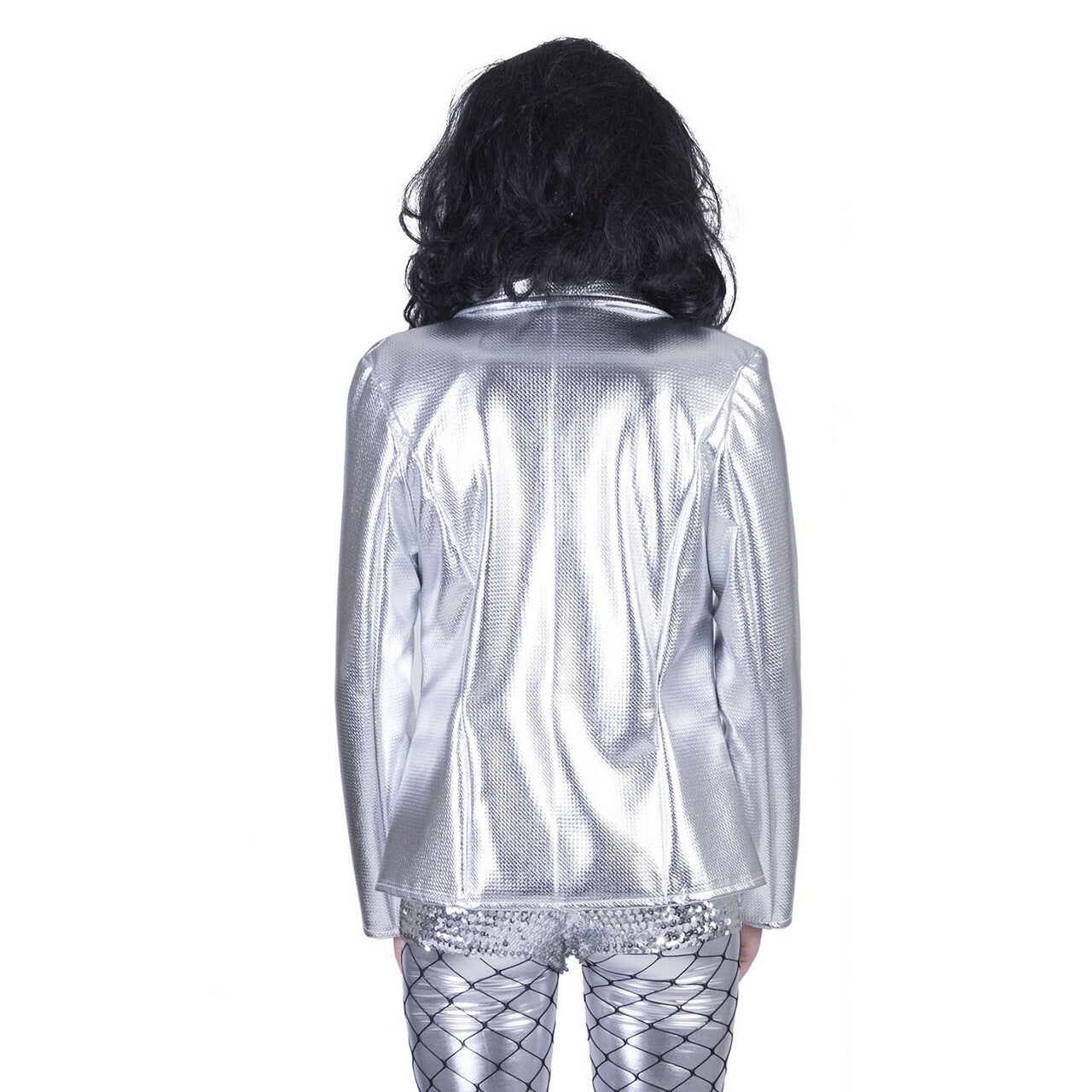 Op deze afbeelding zie je een Kostuums, van het merk Funny Fashion. Disco Fever Jack Glinsterend Zilver Vrouw