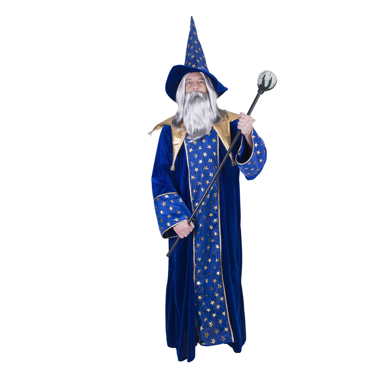Op deze afbeelding zie je een Kostuums, van het merk Funny Fashion. Eerbiedwaardige Oude Sterren Tovenaar Man Kostuum
