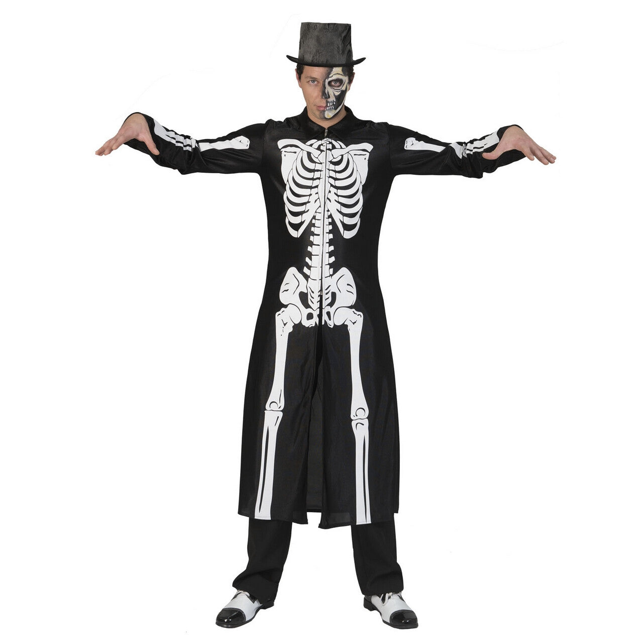 Op deze afbeelding zie je een Kostuums, van het merk Funny Fashion. Rammelende Botten Skelet Jas Man