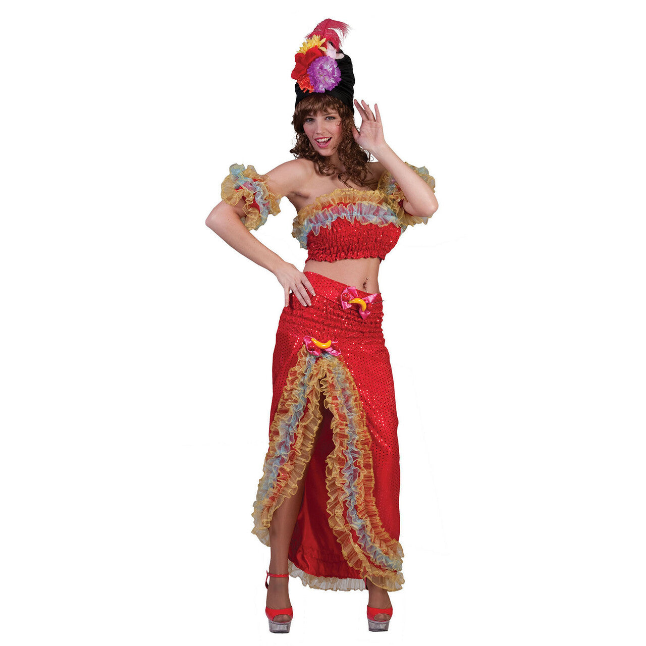 Op deze afbeelding zie je een Kostuums, van het merk Funny Fashion. Onstuimige Salsa Danseres Brasilia Vrouw Kostuum