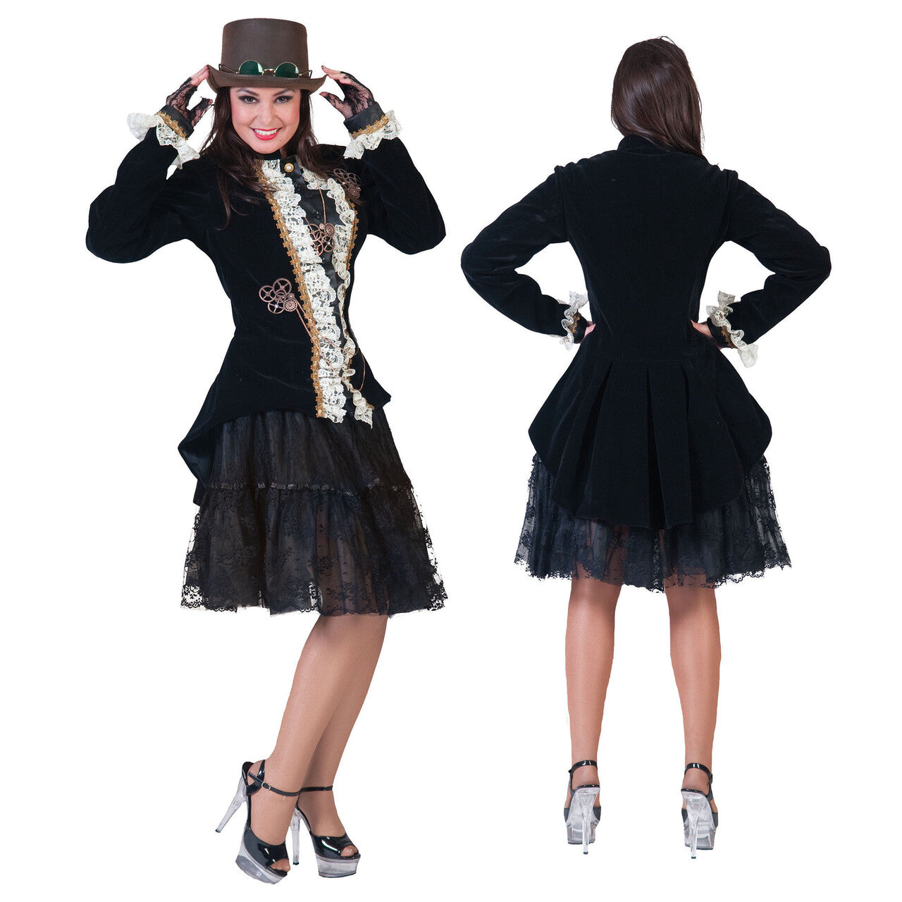 Op deze afbeelding zie je een Kostuums, van het merk Funny Fashion. Piraat Stoomschip Steampunk Vrouw Kostuum
