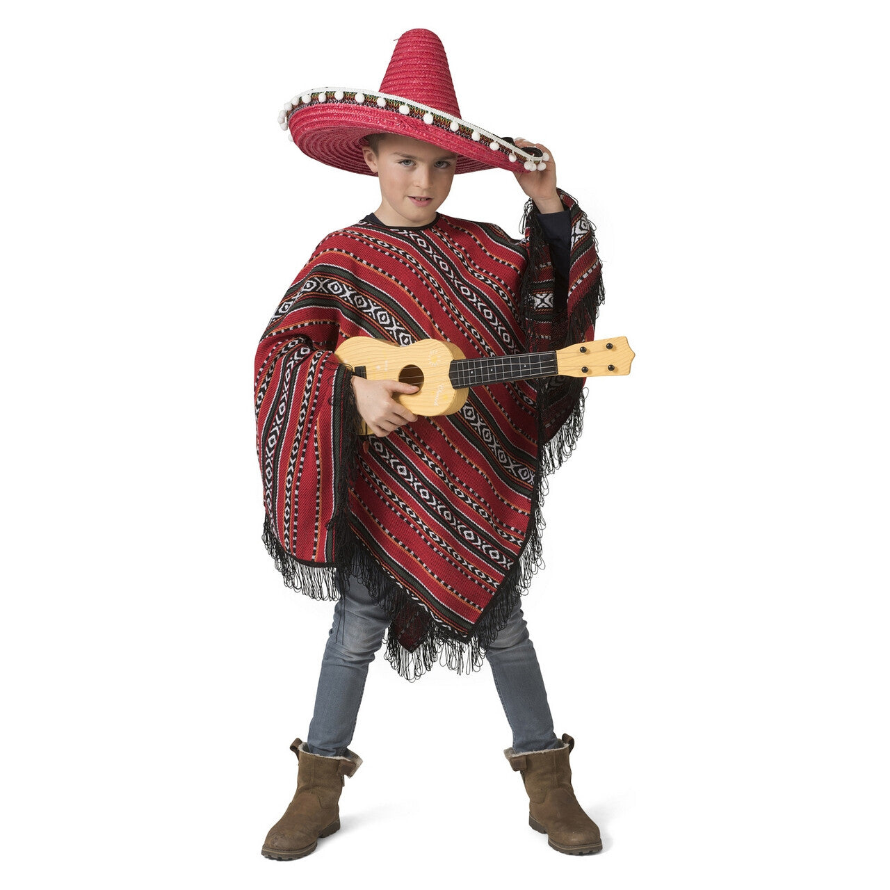 Op deze afbeelding zie je een Kostuums, van het merk Funny Fashion. Poncho Mexicaanse Bandiet Pedro Pistola Kind Kostuum